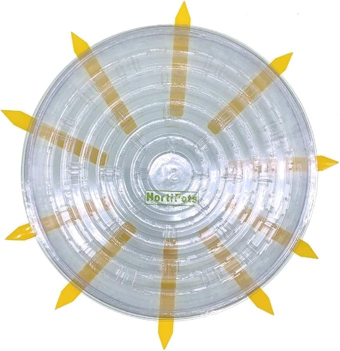 HORTIPOTS Round Pot Saucers 12 inch Clear Plastics (Pack of 10)