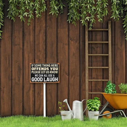 8 x 12 inch If Some Thing Here Offends You Yard Sign Stakes Outdoor Lawn Yard Signs