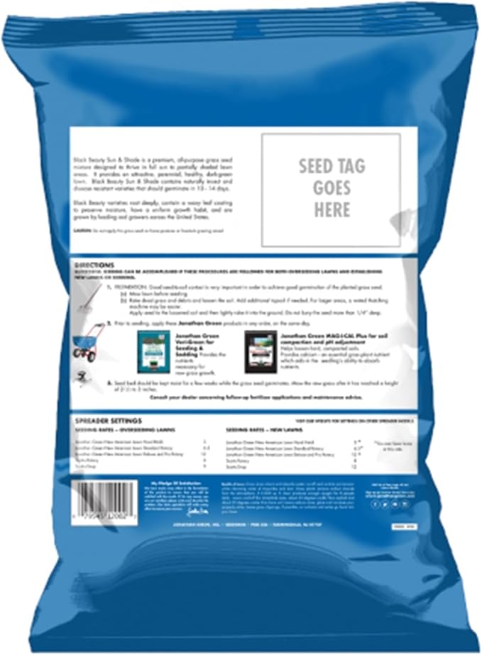 Jonathan Green 12002 Black Beauty Sun & Shade Grass Seed Mixture, 3 Lb