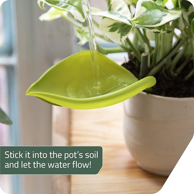 Peleg Design Leaflow Plant Pot Watering Funnel (Set of 3), Plant Watering Funnel for Indoor and Outdoor Plants, Watering Leaves for Plants