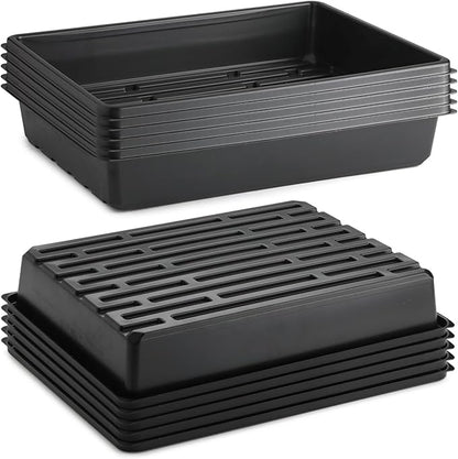 10 Pack Seed Starter Trays - Heavy Duty Plastic Flats, Fits 54 Cell Plug Tray, Seedling Tray for Carrying and Holding Plant Nursery Pot,Seed Germination & Plant Propagation (TD377)