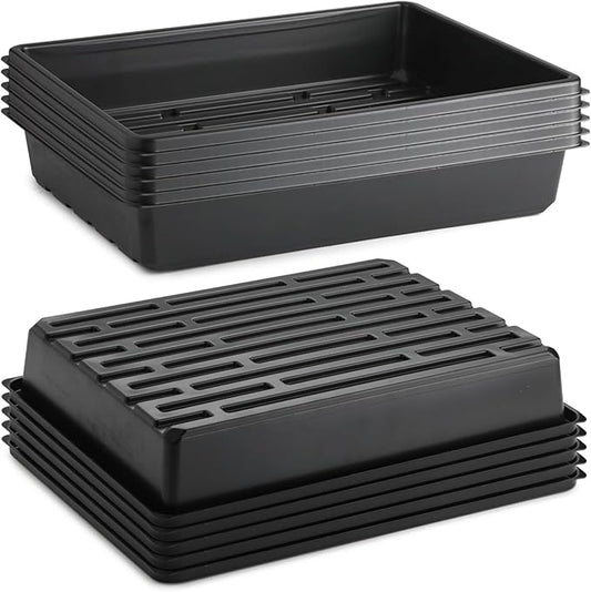 10 Pack Seed Starter Trays - Heavy Duty Plastic Flats, Fits 54 Cell Plug Tray, Seedling Tray for Carrying and Holding Plant Nursery Pot,Seed Germination & Plant Propagation (TD377)