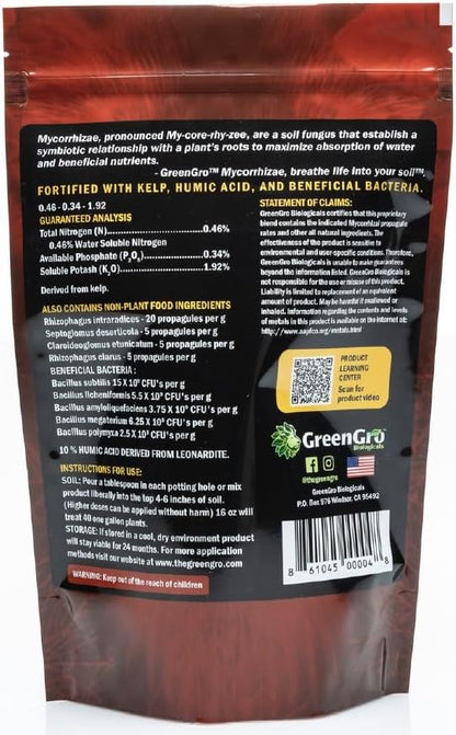 GreenGro Granular Plus Myco, All-in-One Fertilizer with Kelp and Humic Acid for Plants, Organic Root Stimulator Plant Food with Mycorrhizae for Indoor & Outdoor Gardens
