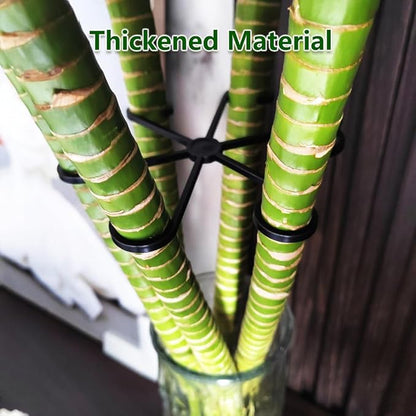 8PCS Climbing Plant Stem Supports 4 Sizes, Reusable Plastic Stakes Indoor/Outdoor Garden Flower Growth Accessories Stem Holder for Thriving Plant Growth (Black)