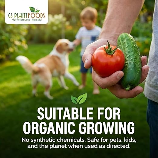 GS Plant Foods Liquid Fish Fertilizer - Organic Material Review Institute Listed (5 Gallons) – Natural Hydrolyzed Fish Fertilizer for Gardens, Lawns & Container Growing