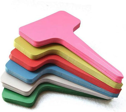 100PCS Reusable Assorted Colour Nursery Garden T-Type Plant Labels Markers Tags Plastic Waterproof Plant Stakes