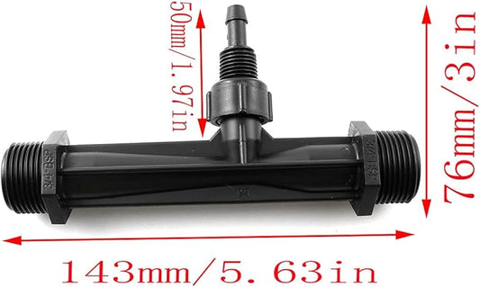 LQ Industrial 3/4Inch Black Irrigation Venturi Fertilizer Injector Agriculture Irrigation Device Tool