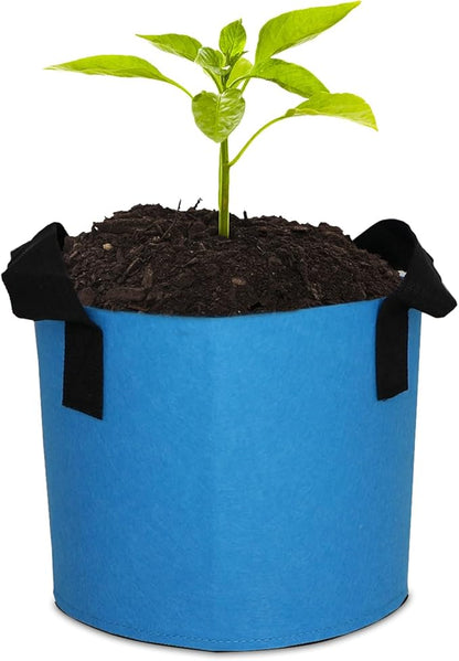 Grow Bags,Growing Pot Bags Garden Grow Bag Indoor Outdoor Fabric Aeration Plant Pot Container Flower Vegetable Pouch (Sky Blue,5 Gallon)