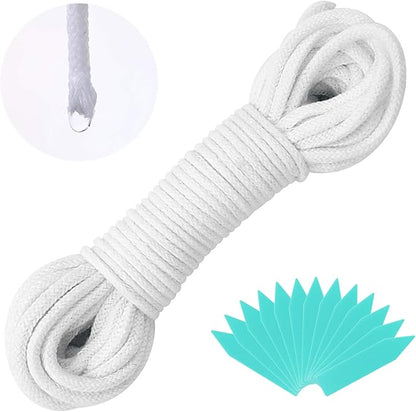 Augshy 1/6 Inches Self Watering Wick Cord String Cotton Rope for DIY Plant Automatic Watering Device (40 Feet)