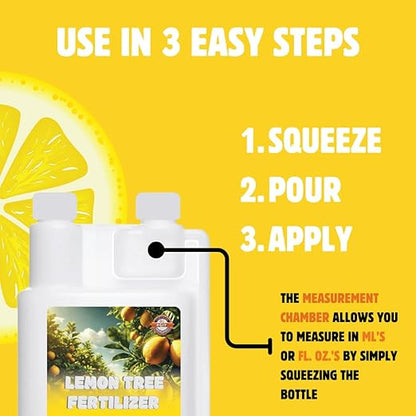 Lemon Tree Fertilizer | (32 fl. oz.) | Easy to Use Liquid Fertilizer for Lemons and Citrus Trees | Liquid Plant Food | Contains Amino Acid Complexed Macronutrients & Micronutrients