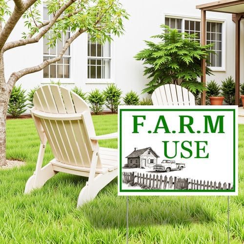 Farm Use Yard Sign With Stake Stand Plastic Signage Double Sided Sign Funny Garden Decor 9 x 12 Inches Sturdy Rust Free Weatherproof Outdoor Use