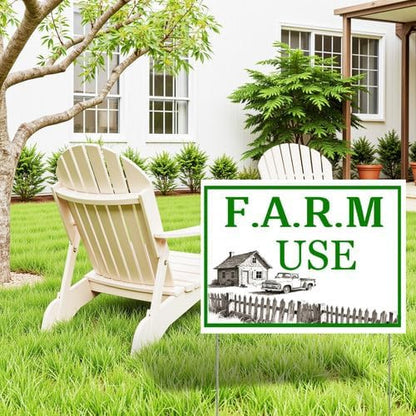 Farm Use Yard Sign With Stake Stand Plastic Signage Double Sided Sign Funny Garden Decor 9 x 12 Inches Sturdy Rust Free Weatherproof Outdoor Use