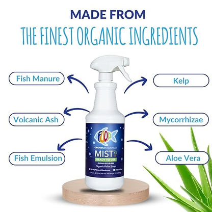FOOP Mist - Organic Foliar Spray Made from Fish Manure (with Fresh Minty Scent) | Corrects & Prevents Plant Nutrient Deficiencies | Ready to Use, No Mixing Required (32oz, 2 Pack)