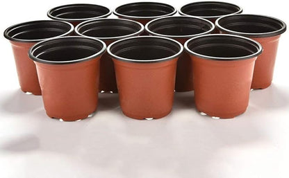 KINGLAKE 100 Pcs 6" Plastic Plants Nursery Pot/Pots Seedlings Flower Plant Container Seed Starting Pots