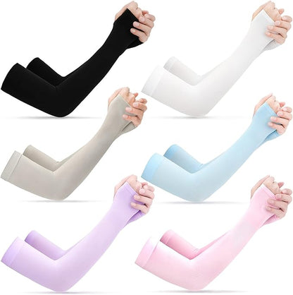 beister 3/6 Pairs UV Cooling Arm Sleeves Sun Protection Unisex for Sports, Cycling, Golf, Running