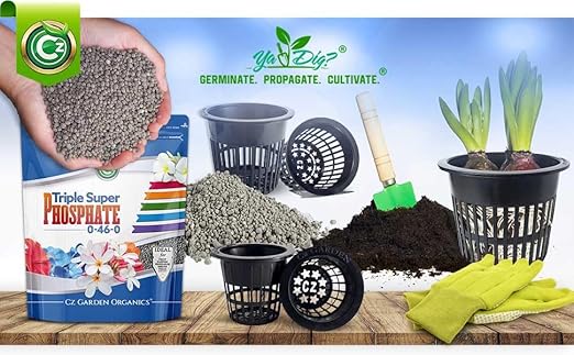 Triple Super Phosphate 0-46-0 Fertilizer Made in USA - TSP Phosphorus Plant Food for Indoor/Outdoor Plants, Flower Gardens, Fruit and Vegetable Gardens, Holistic Herbs, Trees and More!