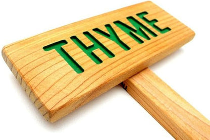 Thyme Herb Garden Sign, Painted & Oil Sealed Cedar Wood: Hand Routed, Herb marker, Plant Signage, Custom Garden Sign, Personalized Marker