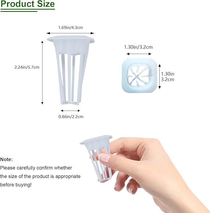 Square Grow Baskets Replacement Compatible with iDOO IG201 Hydroponics Growing System, Seed Pod Baskets for Indoor Herb Garden, Plant Grow Containers Fit Square Grow Sponges, 50 Pack, White