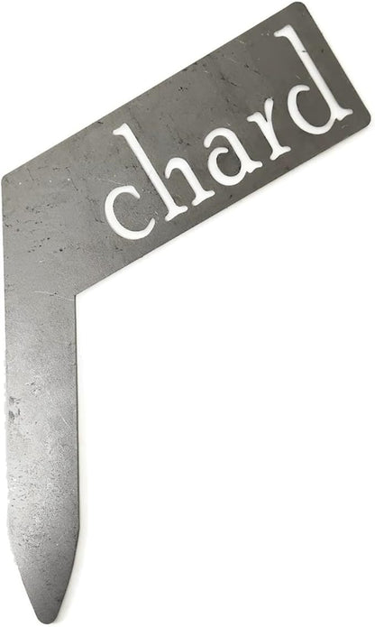Planter Size Small Metal Garden Plant Vegetable Flower or Herb Markers 13.5 Inches Tall (chard, Raw, Unfinished Steel)