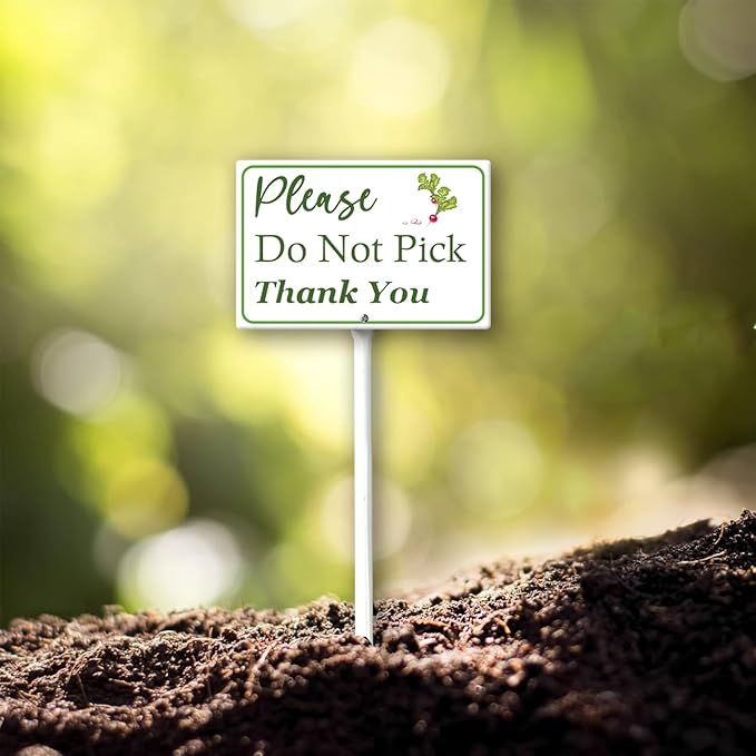 Boylee (8X12) IN Please Do Not Pick Radish Thank You Yard Sign With Stake Rustproof Aluminum Fruit Vegetable Signs Stand for Home Orchard Garden Outdoor Decoration