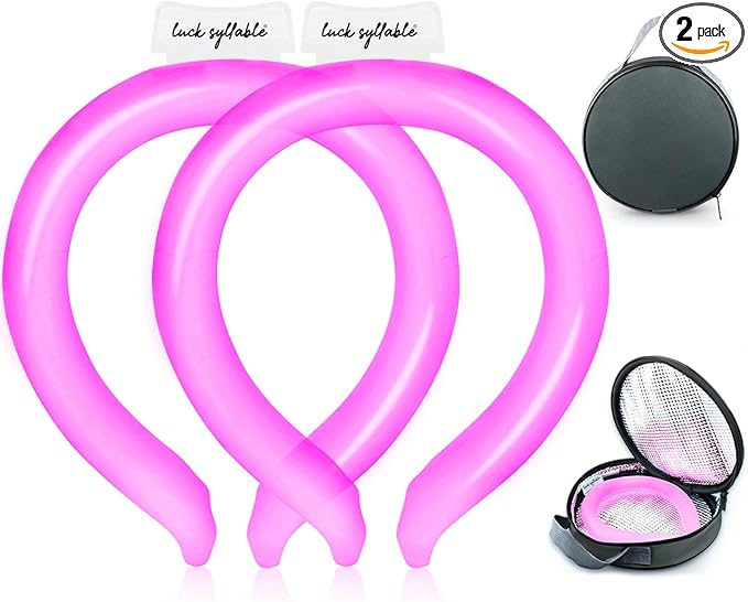 2PCS Neck CoolingTube with Insulated Bag, Reusable Ice Coolers Wearable Body CoolingProducts, Neck Coolers for HotWeather