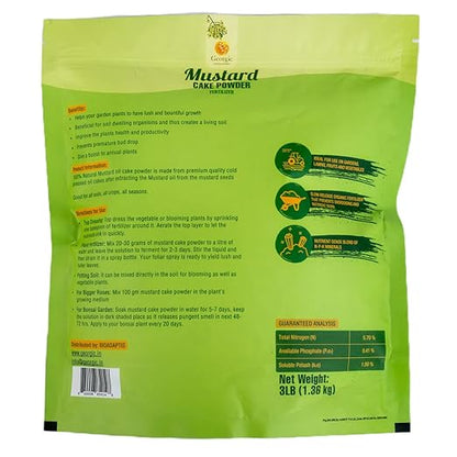 Natural Mustard Oil Cake Powder As Fertilizer for All-Purpose Fertilizer Concentrate for Flower, Vegetable, Herb, Fruit Tree (Pack of 2-6 LB)