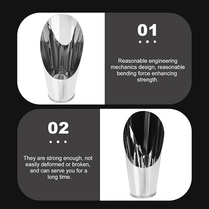 Kisangel Stainless Steel Gardening Shovel Set 3 Sizes Soil Spade Cups for Indoor Outdoor Bonsai Succulent Planting and Potting Tools 6.89 Inch Metal Soil Scoops for Garden Care