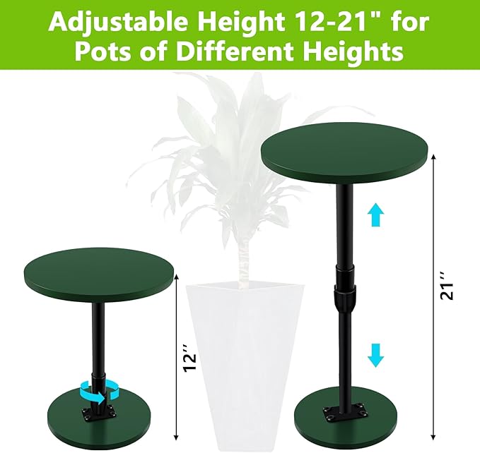 Adjustable Height Plant Risers for Inside Pots, 12-21" Planter Inserts for Large Pots, Planter Lift Insert for Tall Square Round Taper Planters (6" 8" 10" Base or Top)