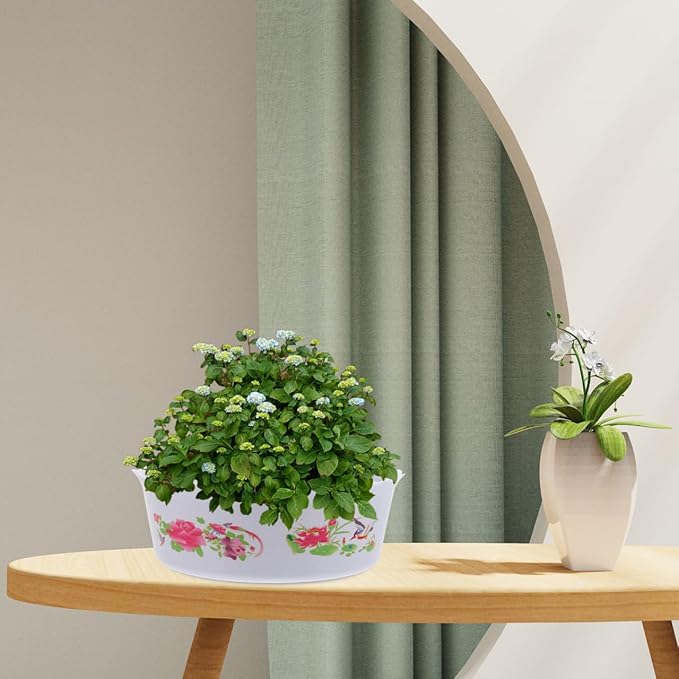 6pcs Hydroponic Planter Lotus Flower Pot 6.7 Inch Water Lily Narcissus Planting Bowls Plastic Flower Pot Plant Container Fish Bowl Plant Succulent Holder Pot