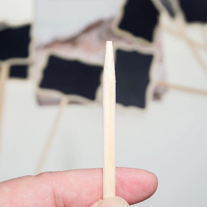 20PCS Wood Chalkboard Plant Tag, Gardening Plug-in Plant Identification Marker, Nursery Garden Plant Markers Tag，Miniature Plants Wooden Tags, Lawn Signs Plant Markers Chalkboard