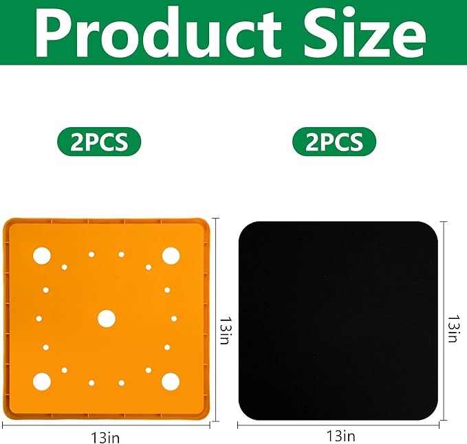 2 Pack 13" Square Planter Insert, Reusable Large Plant Pots Insert with Liner and Drainage Holes, Plastic Pot Fillers for Indoor and Outdoor Plants Containers (16''-19'')