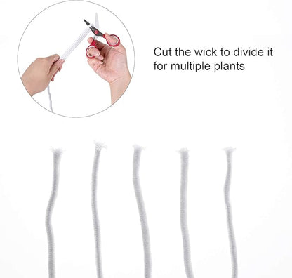 ORIMERC 30 feet Self Watering Wick Cord Automatic Watering Device for Vacation Self-Watering Planter Pot Potted Plant Sitter Auto Drip Waterer with 30 pcs 5 x 7cm Plant Labels Garden Tag Marker