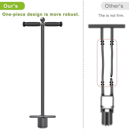 Dolibest Sod Plugger Tool, Grass Plugger Tool with Dual Pedals, Bulb Planter W/Sharp Serrations and Non-Slip Soft Grip Handle, for Lawn Planting Bulbs and Grass Repair (No Assembly)
