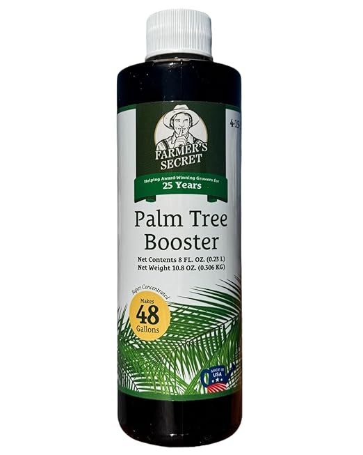 Farmer's Secret Palm Tree Booster Fertilizer - Super Concentrated 4-15-12 Formula - Formulated for All Types of Palm Trees at All Life Stages - Outdoor and Indoor/Container Trees (8oz)