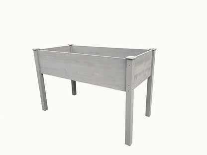 BTExpert 4ft Raised Garden Bed with Legs, 48x24x30in Elevated Wood Planter Box Stand for Vegetable Flower Backyard, Patio, Balcony Bed Liner Outdoor - Grey 30 in Height