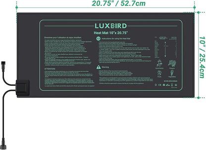 LUXBIRD Daisy Chain Seedling Heat Mat 10" x 20.75" Waterproof Plant Heating Pad, for Seed Starting, Germination, Hydroponics (Master Mat Required)