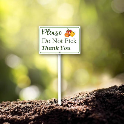 Boylee (8X12) IN Please Do Not Pick Colored Paprika Thank You Yard Sign With Stake Rustproof Aluminum Fruit Vegetable Signs Stand for Home Orchard Garden Outdoor Decoration