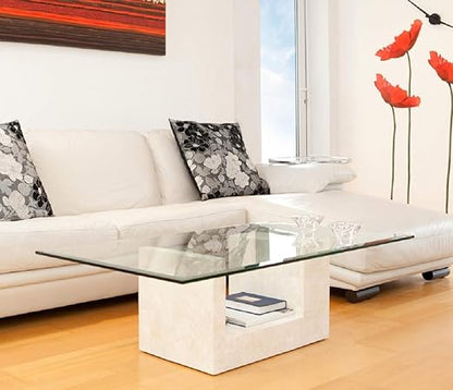 Custom Cut Tempered Glass - 1/2" Clear Rectangle with Bevel Edge - Replacement for Table Tops, Shelves, Windows by Fab Glass and Mirror