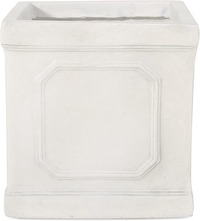 Burgos Outdoor Small Planter - Cast Stone - Antique White