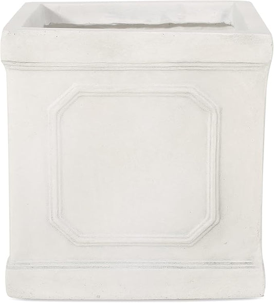 Burgos Outdoor Small Planter - Cast Stone - Antique White