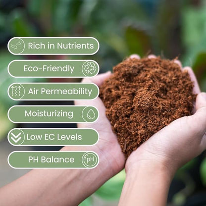 Premium Coco Coir Bricks - 8 Pack | Compressed Coconut Husk Fiber | Potting, Seed Starting, Hydroponics, Soil Amendment | Indoor & Outdoor Plants | Spring Gardening