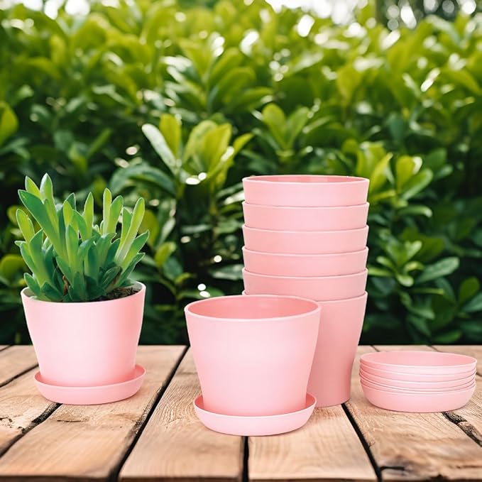 8 Pcs Flower Pot,Pots for Planting,3.8" Nursery Pot,Plastic Plant Pots Indoor for Plants Garden Succulent Pot,Gardening Gifts Herb Garden Planter,Seedling Planter