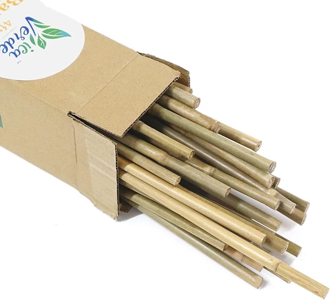 Natural Bamboo Stakes for Plants (50-Pack), 4 Feet Eco-Friendly Garden Stakes for Tomatoes, Vines, Flowers, Climbing Vines, and Outdoor Plants