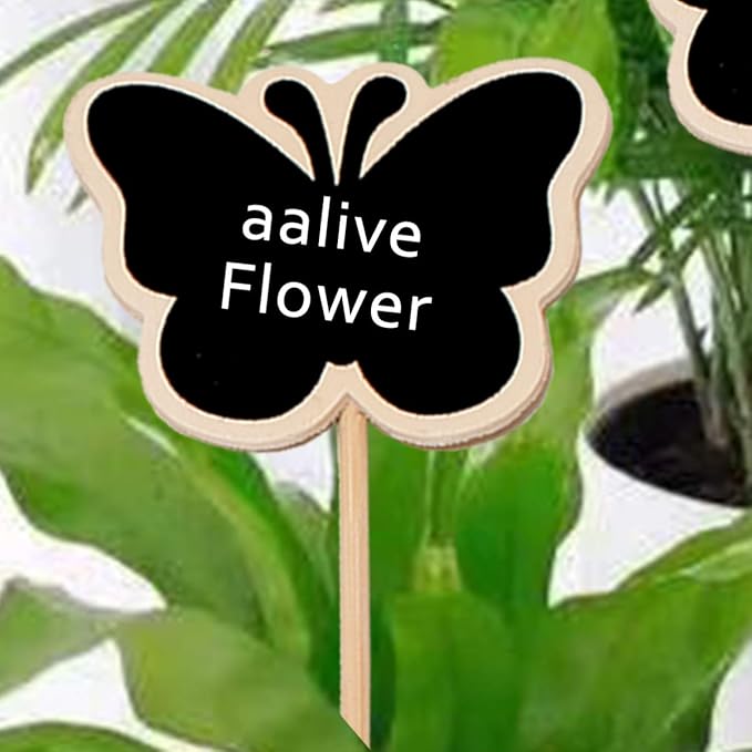 ARTIBETTER Mini Chalkboard Toppers 20 Pcs Butterfly Garden Plant Labels Creative Message Board Signs for Wedding Party Floral Decorations 6.85X3.14 Inches