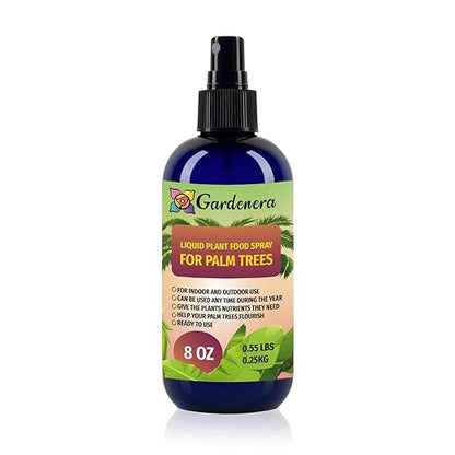 Gardenera Professional Palm Tree Superfood Spray Mist for Home Gardening | Micro-Fungi Enriched Fertilizer Mist for Healthy Leaves & Growth | 18 Essential Vitamins & Minerals for Palm Trees - 8oz