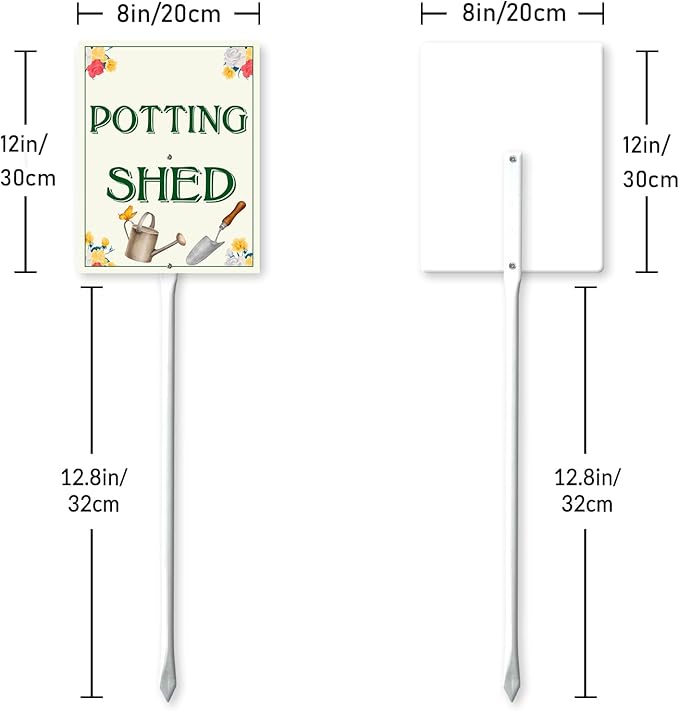 Garden Sign With Stake Potting Shed Aluminium Sign 8X12 Inch Wildflower Sign Flower Sign Funny Garden Décor Aluminium Sign Gardening Gifts And 12.8" Stake Kit