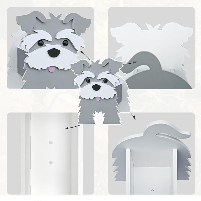 Schnauzer Gray Dog Planter, Cute Animal Shape Flower Planters, Plant Pots for Indoor/Outdoor Garden Decor, Unique Gifts/Souvenirs for Pet Lovers