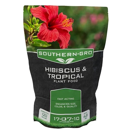 Hibiscus & Tropical Plant Food 4lb. Bag (17-07-10 5.8% S 1.95% MG 1.5% FE .26% MN .26% ZN .05% CU)