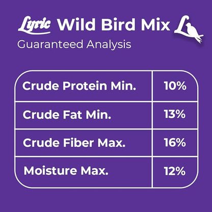 Lyric Wild Bird Mix - Includes Corn, Nuts, and Wild Bird Seed for Outside Feeders, Attracts Doves, Jays and Many More, 20 lb Bag