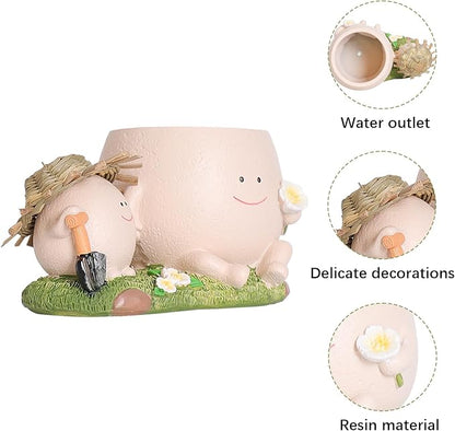 Face Planter Pots Cute Plant Pot for Plants, Unique Lovely Flower Pot Succulent Planter Pots Gift Idea for Mother Christmas